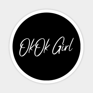 Okok girl White Design Magnet